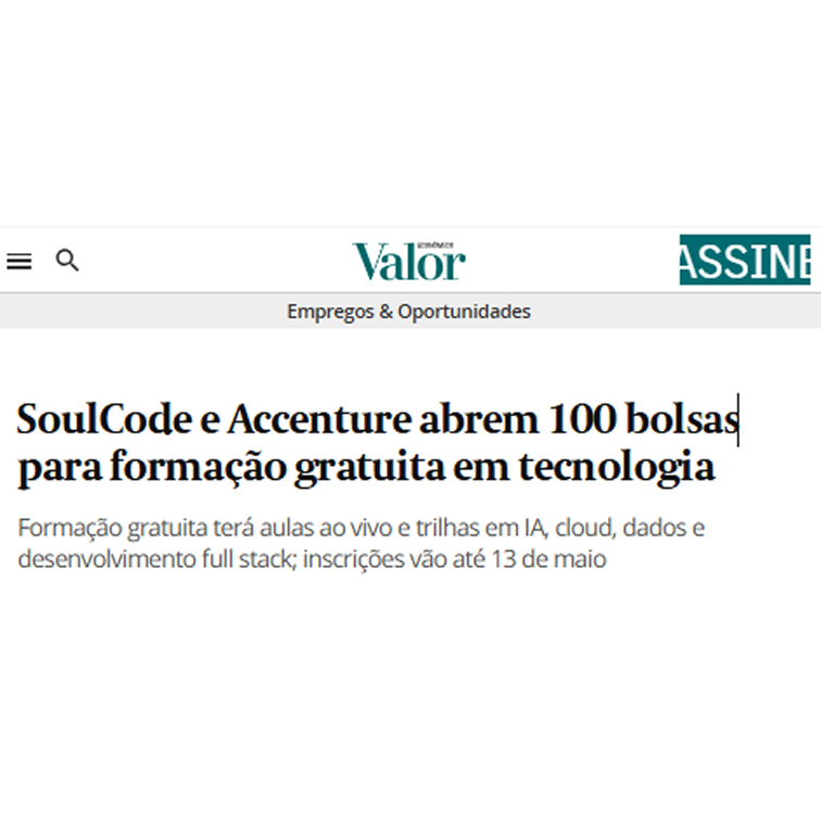 Projeto de qualificação da parceria Accenture e SoulCode — imagem 1